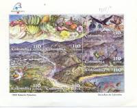 (№1989-41) Блок марок Колумбия 1989 год "PHILEXFRANCE 03989", Гашеный