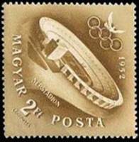 (1952-037) Марка Венгрия "Олимпийский стадион"    Летние Олимпийские игры 1952, Хельсинки III Θ