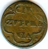 (№1687km16 (Zutphen)) Монета Нидерланды 1687 год 1 Duit
