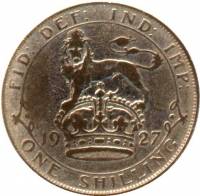 (1927) Монета Великобритания 1927 год 1 шиллинг "Георг V"  Серебро Ag 500  VF