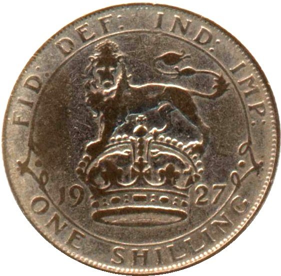 (1927) Монета Великобритания 1927 год 1 шиллинг &quot;Георг V&quot;  Серебро Ag 500  VF