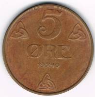 () Монета Норвегия 1908 год 5  ""   Бронза  UNC