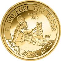 (15) Монета Бельгия 2019 год 50 евро "Питер Брейгель"  Золото Au 999  PROOF
