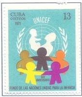 (1971-083) Марка Куба "Дети"    25 лет ЮНИСЕФ III Θ