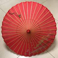Зонт китайский, традиционный, ткань, солома, дерево (сост. на фото)