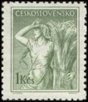 (1954-007) Марка Чехословакия "Крестьянка" , III Θ