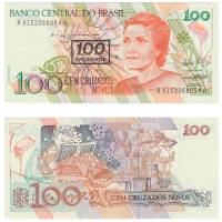 (1990) Банкнота Бразилия 1990 год 100 крузейро "Сесилия Мейрелеш"   UNC