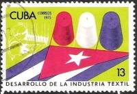 (1975-069) Марка Куба "Нитки"    Развитие текстильной промышленности III Θ