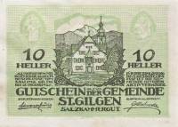 (№1920) Банкнота Австрия 1920 год "10 Heller"