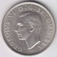 (1943) Монета Великобритания 1943 год 2 шиллинга "Георг VI"  Серебро Ag 500  UNC