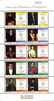 (№2009-2582) Лист марок Колумбия 2009 год "Первая серия Двухсотлетия Независимости", Гашеный