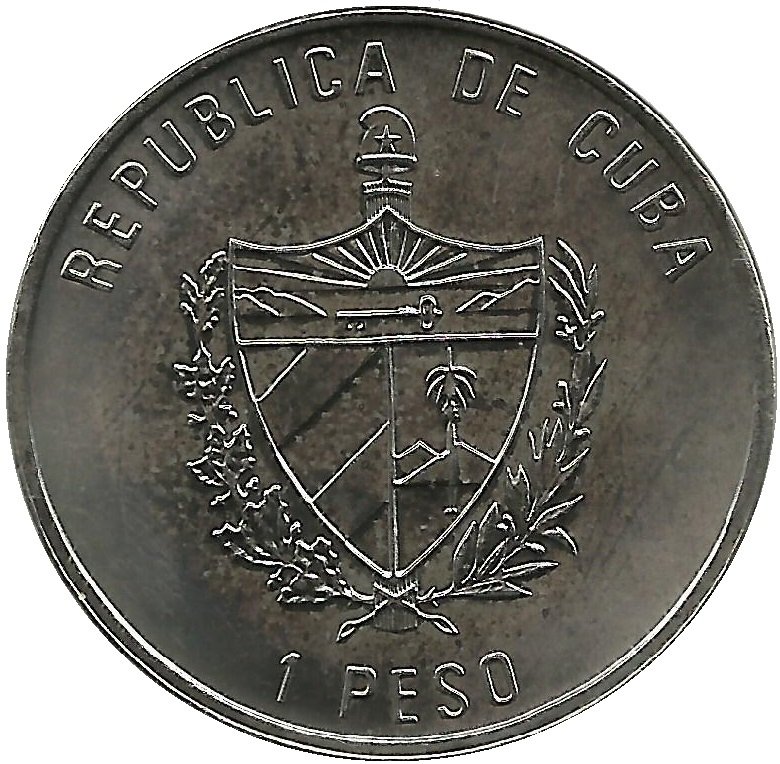 (1997) Монета Куба 1997 год 1 песо &quot;Кордия Себестена&quot;  Цветная Сталь  UNC