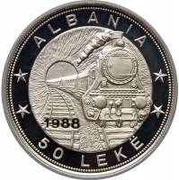 () Монета Албания 1988 год 500  ""   Биметалл (Серебро - Ниобиум)  AU