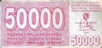 (№1993P-29) Банкнота Босния и Герцеговина 1993 год "50,000 Dinara"