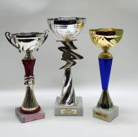 Кубки для награждения 3 штуки металл мрамор