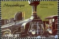 Марка Мозамбик 2002 год "Австрийская Государственная Железнодорожная", Гашеная