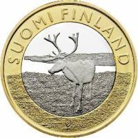 (034) Монета Финляндия 2015 год 5 евро "Лапландия" 2. Диаметр 27,25 мм Биметалл  VF