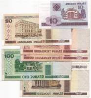 (2000-2011 6 бон 10 20 50 50 100 500 рублей) Набор банкот Беларусь    VF