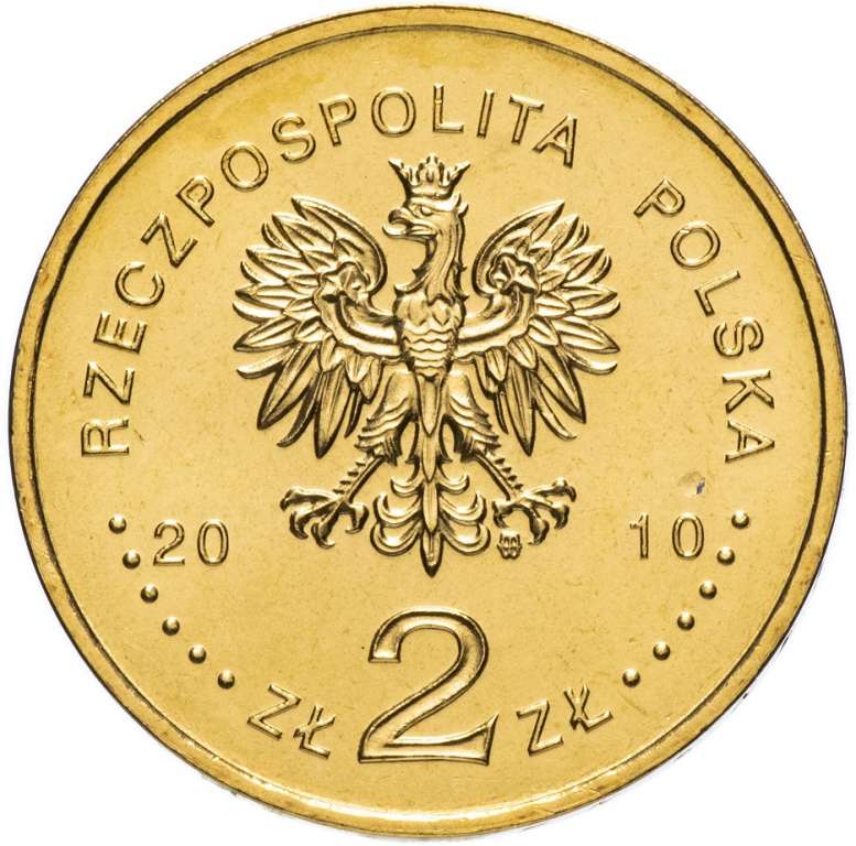 (197) Монета Польша 2010 год 2 злотых &quot;Грюнвальдская битва 600 лет&quot;  Латунь  UNC