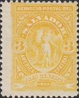 (№1890-29) Марка Сальвадор 1890 год "Победа в овальном", Гашеная
