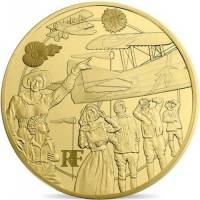 (№2017) Монета Франция 2017 год 200 Euro (Первый танк и самолет 1917 года)