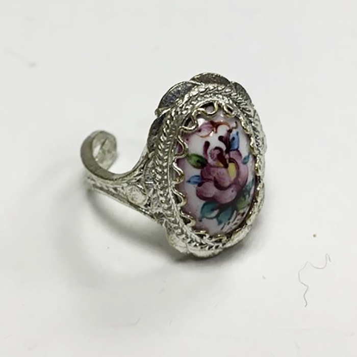 Перстень "Финифть", серебрение (сост. на фото)