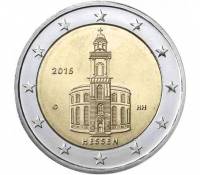 015 Монета Германия (ФРГ) 2015 год 2 евро Гессен Двор G Биметалл  UNC