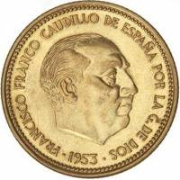 (№1953km785) Монета Испания 1953 год 2.50 Pesetas