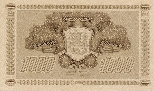 (,) Банкнота Финляндия 1922 год 1 000 марок    UNC