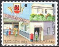 (№1990-592) Лист марок Гибралтар 1990 год "Европа", Гашеный