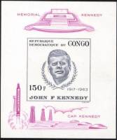 (№1966-11) Блок марок Республика Конго 1966 год "Джон Ф Кеннеди 19171963", Гашеный