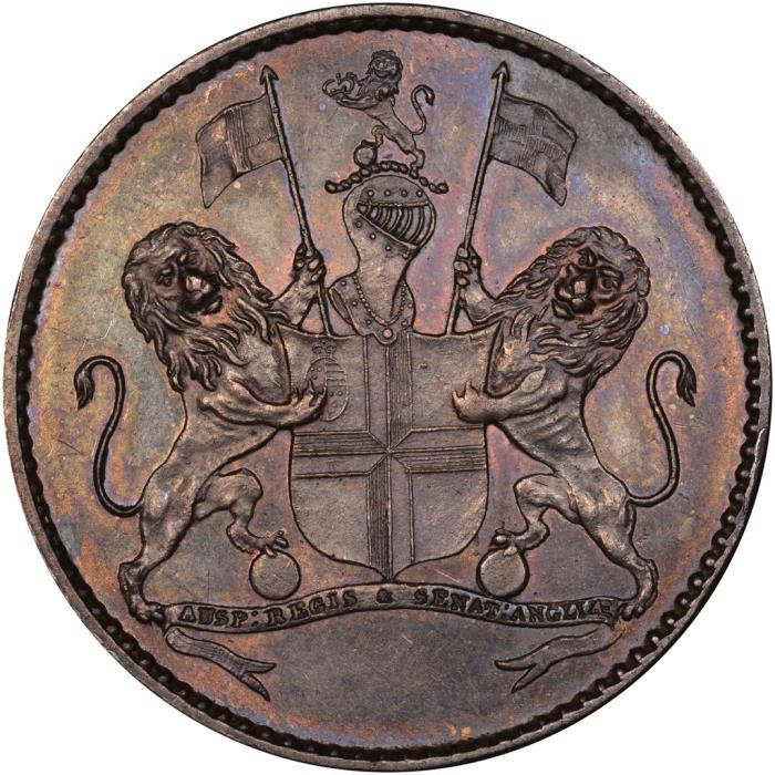  Монета Остров Св Елены 1821 год 12     Бронза  UNC