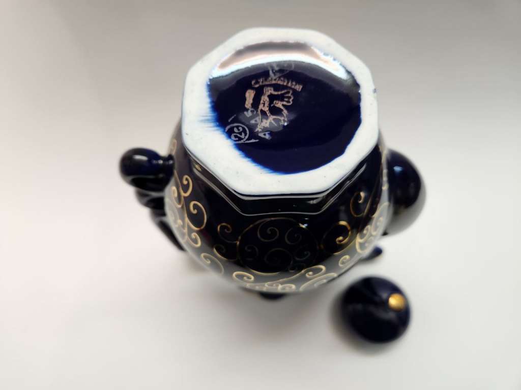 Кофейник кобальт позолота Возрождение