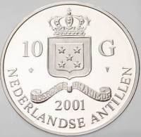 (№2001km71) Монета Ниделандские Антильские острова 2001 год 10 Gulden (Серия Георга III государь)