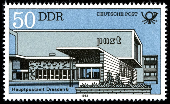 (1982-012) Марка Германия (ГДР) &quot;Дрезден&quot;    Почтовые отделения III O