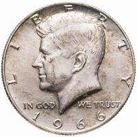 (1966) Монета США 1966 год 50 центов  2. Серебро, 400 Кеннеди Серебро Ag 400  XF