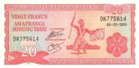 (2005) Банкнота Бурунди 2005 год 20 франков "Танцор"   UNC