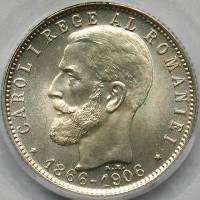 () Монета Румыния 1906 год 1  ""   Биметалл (Серебро - Ниобиум)  AU