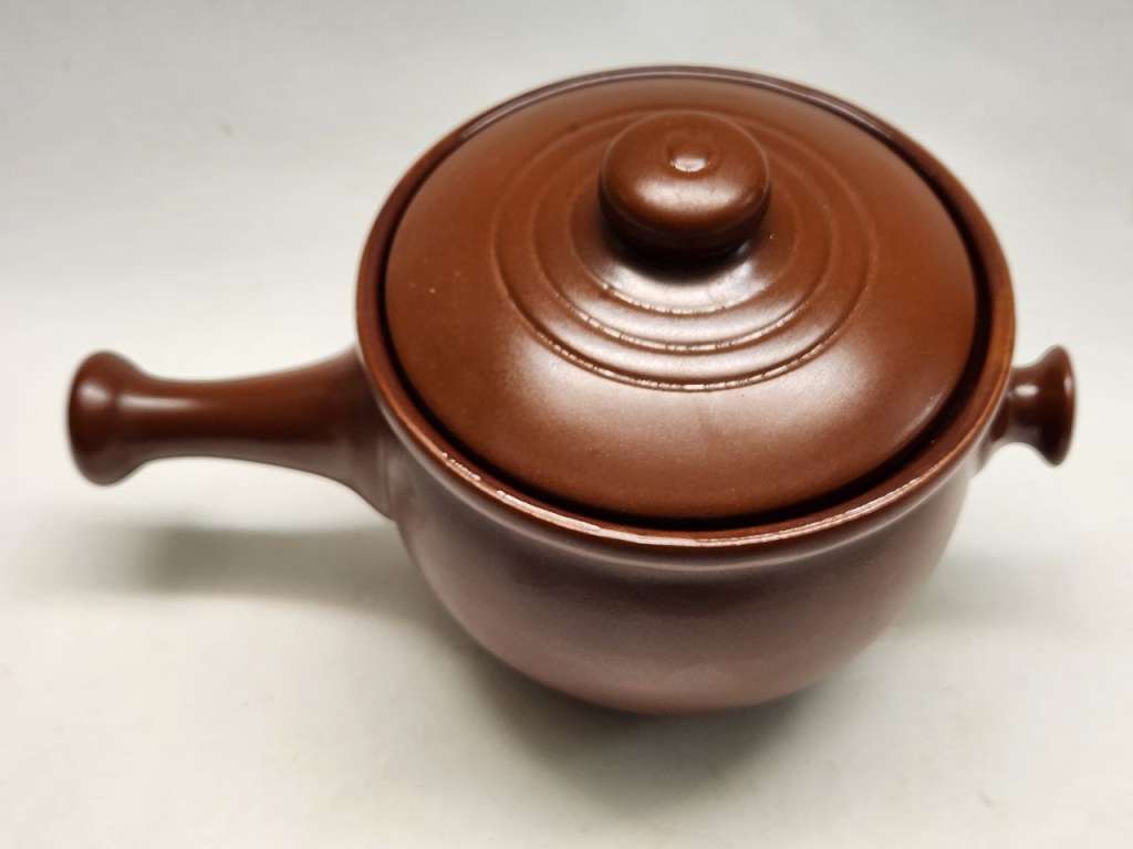 Горшок Ковшик с крышкой керамика новый