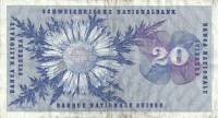 (№1970P-46r.3) Банкнота Швейцария 1970 год "20 Franken/Francs/Franchi" (Подписи: Brenno Galli  Leutw