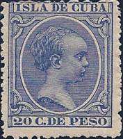 (№81) Марка Куба 1891 год "Король Альфонсо XIII", Гашеная