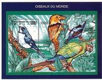 (№1995-72) Блок марок Мали 1995 год "Подкладка Seedeater Sporophila lineola", Гашеный