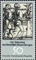 (1975-008) Марка Германия (ГДР) "В суде"    Крестьянская война 450 лет III O