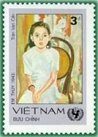 (1984-128) Марка Вьетнам "Девочка"    Картины художников Вьетнама III Θ