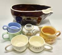 Набор керамики 7 предметов 2 банки для хранения + 5 кружек