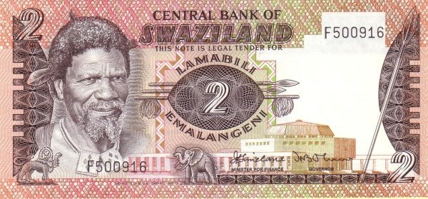  Банкнота Свазиленд 1985 год 2     UNC