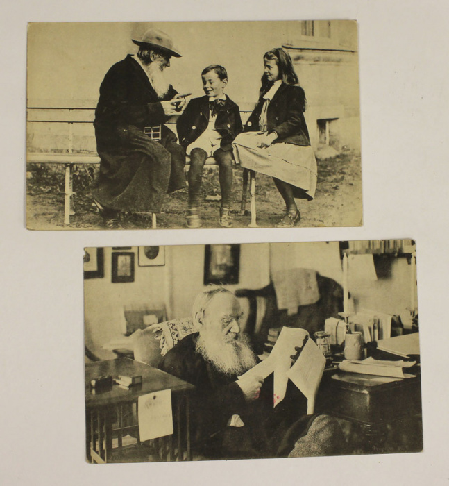 Набор почтовых карточек Толстовкого музея в СПб, 1909 г., 2 штуки (все на фото)