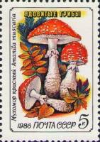 1986-036 Марка СССР Красный мухомор  Ядовитые грибы III O