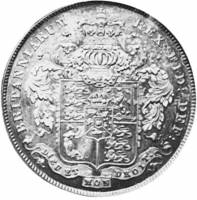 () Монета Великобритания 1826 год 1 крона ""  Биметалл (Серебро - Ниобиум)  UNC