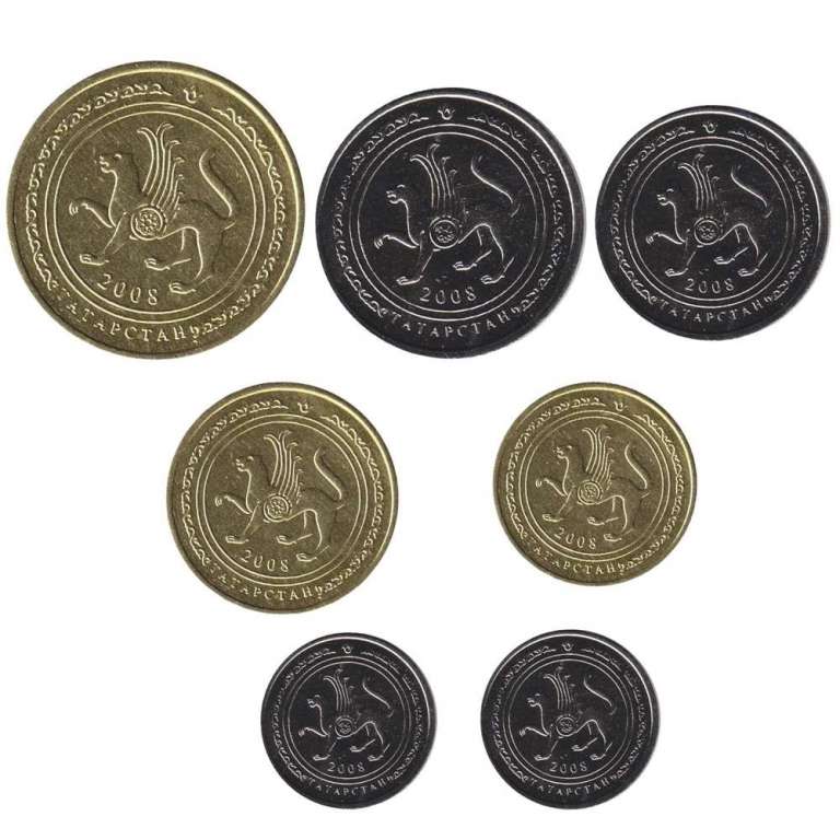 (2008, 7 монет) Набор монет Татарстан 2008 год &quot;Фауна&quot;  UNC